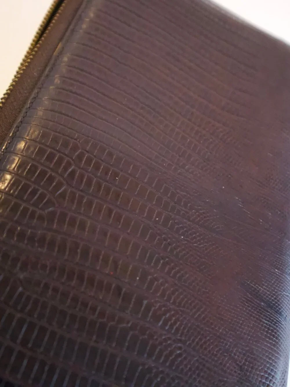 Vintage ONASIS Lizard Embossed Leather Long zip around travel Wallet